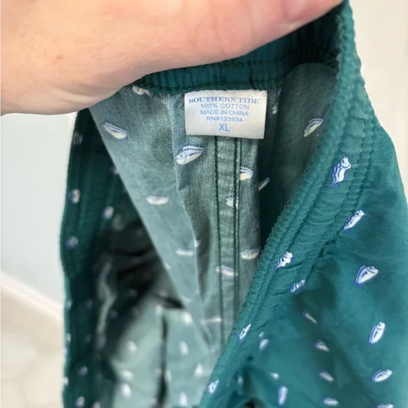 NWT Southern Tide Men’s Skipjack Lounge Pants Duck Green Fish XL PJ Pants - Picture 4 of 6